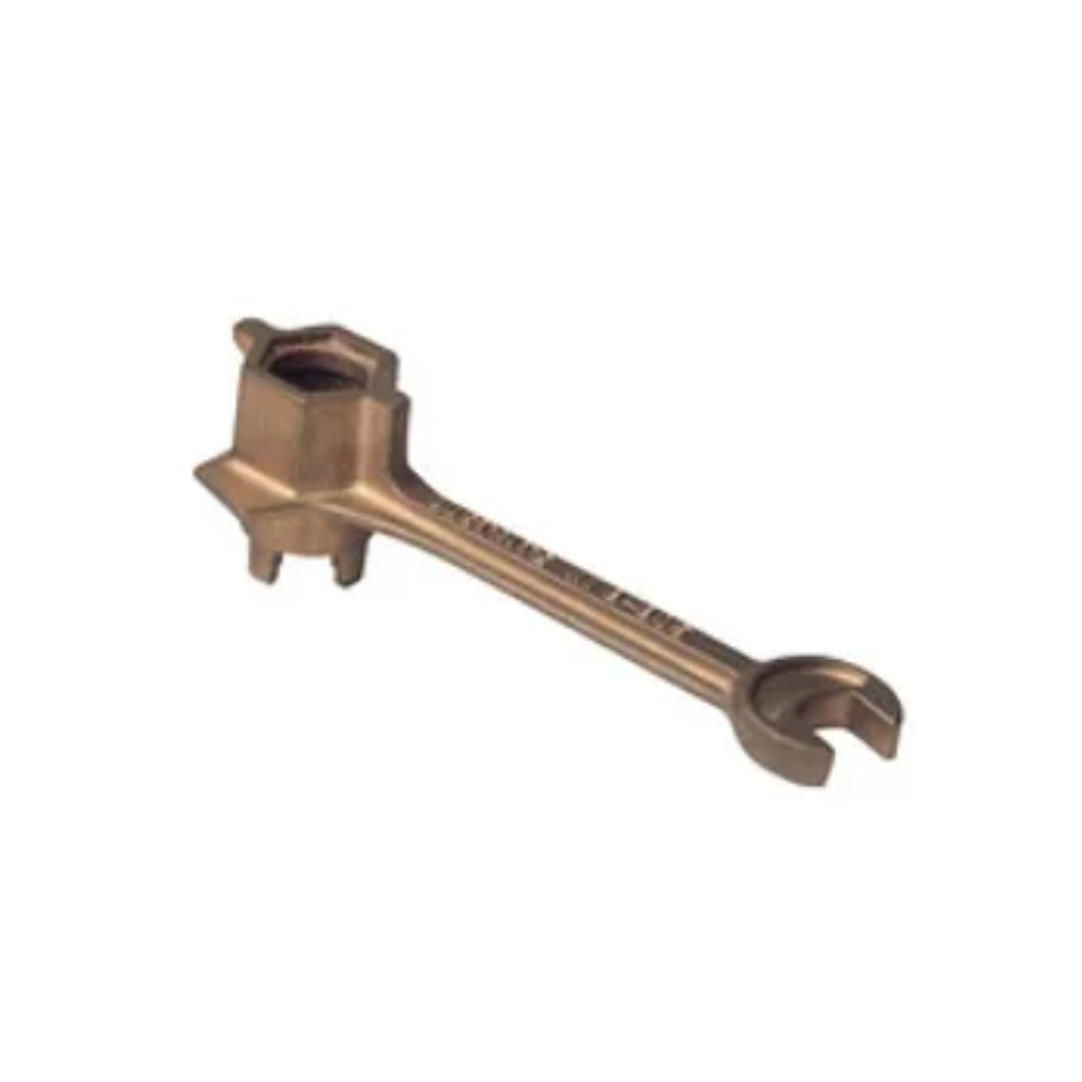 Bronze double-ended 55 Gallon Drum wrench on a white background