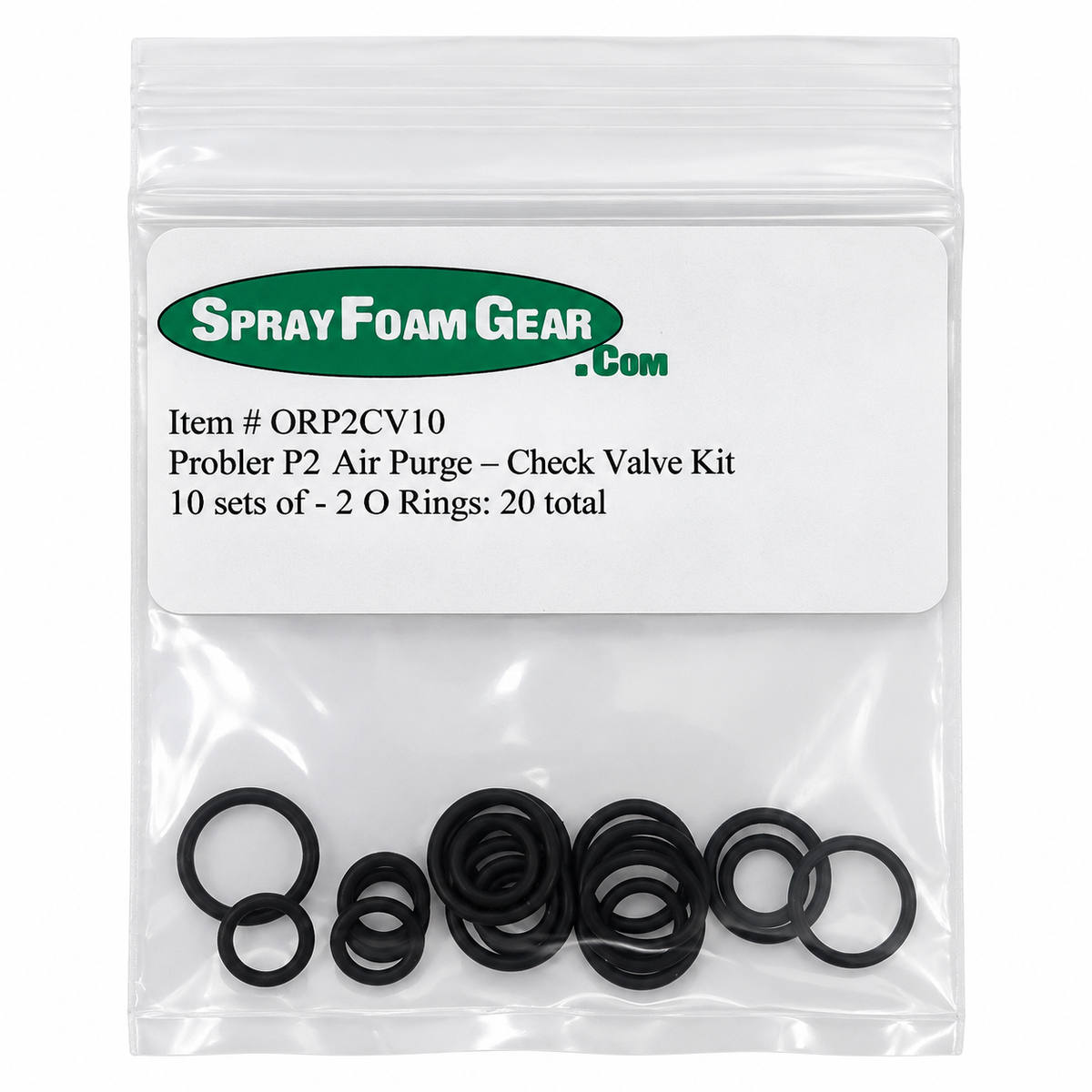 Probler P2 Air Purge check valve O-ring kit - 10 sets, 20 O-rings total