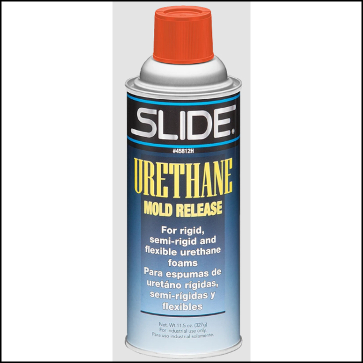 Slide urethane mold release can with red cap on a white background