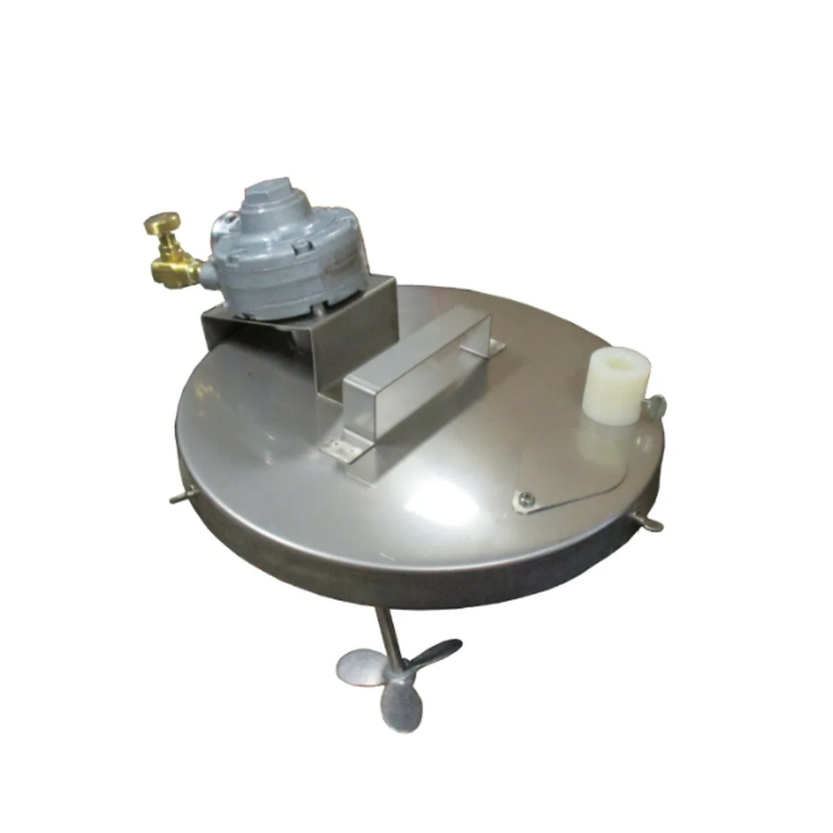 Metallic mechanical component on a white background