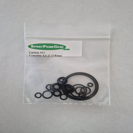 Spray Foam Gear O-ring kit in a clear bag on a gray background