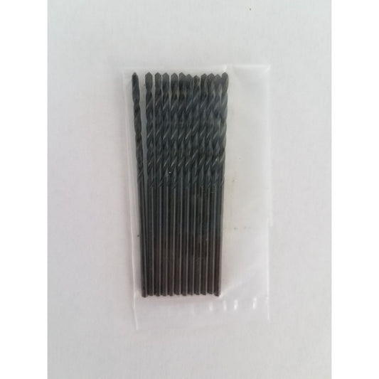 Pack of drill bits in a clear plastic bag on a white background