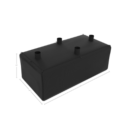 black trailer bag for insulation removal with 4 fill ports on a white background