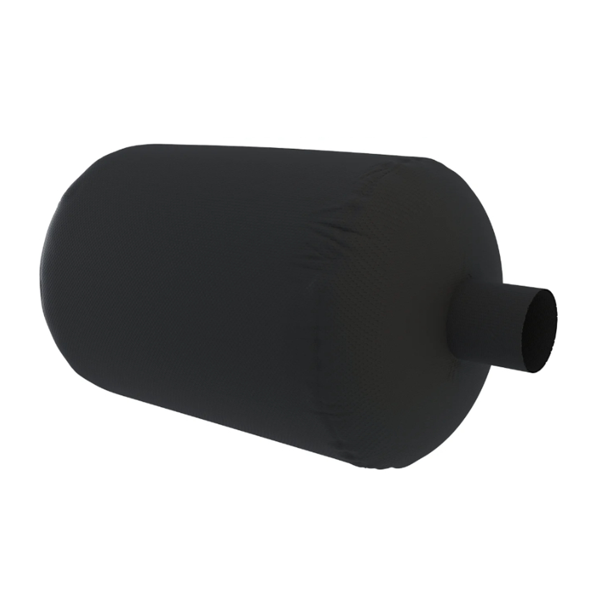Black cylindrical insulation removal bag on a white background