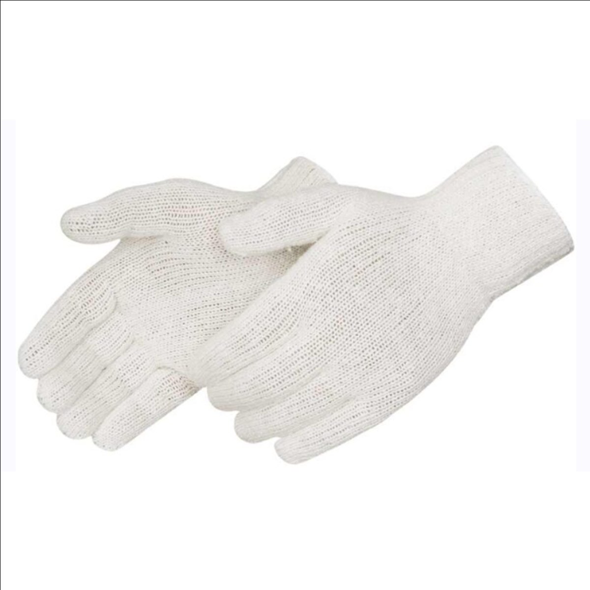Pair of white gloves on a white background
